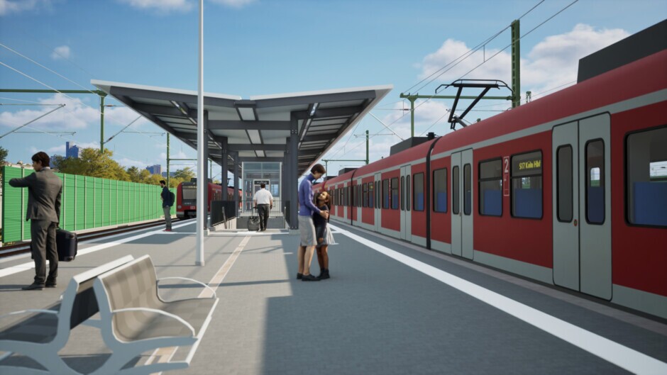 Visualisierung der neuen S-Bahn-Station "Köln-Klettenberg" Visualisierung der neuen S-Bahn-Station "Köln-Klettenberg"